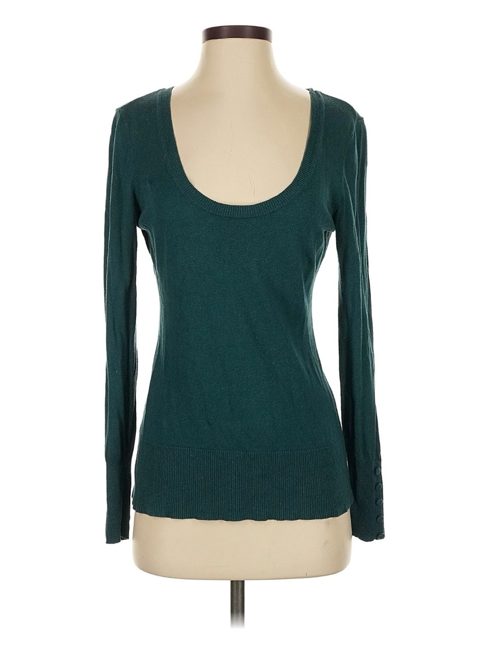 LOFT Deep Teal Scoop Neck Long Sleeve Sweater